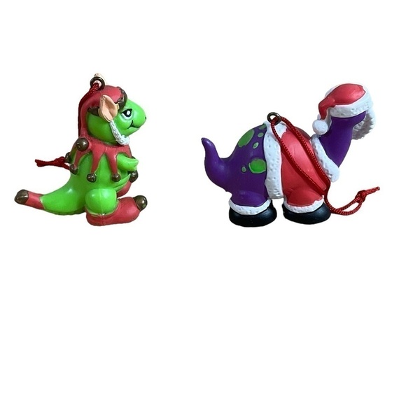 1993 House of Lloyd 2 Christmas Dinosaur Hanging Ornaments Vintage Collectibles - Picture 3 of 9